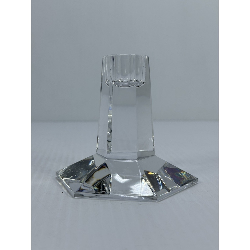 VTG Crystal Candle Stick Holder Miller Rogaska Frank Lloyd Wright FLLW FDN 2000